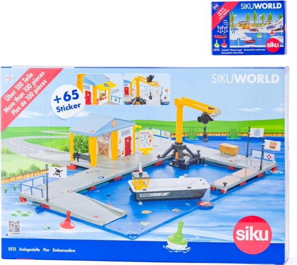 Siku World lastehavn med mole og båd