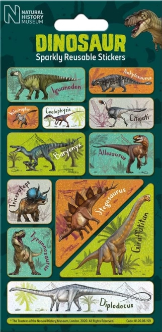 Glitrende dinosaur-klistermærker
