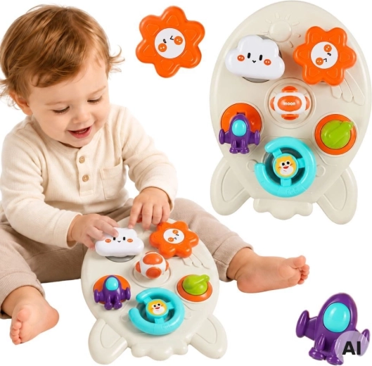 Woopie baby pædagogisk aktivitets-panel raket 7-i-1 - 1 stk.