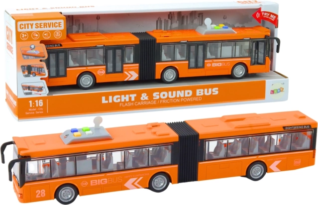 Ledbus bybus 1:16 Friktionsdrev Lys Lyde Orange