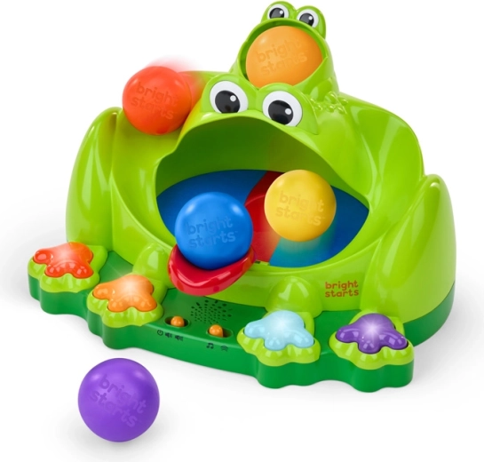 Interaktiv frø med hoppende bolde BRIGHT STARTS Poppin' Ball Frog, 6 m+