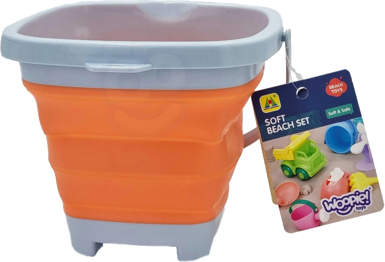Woopie sammenklappelig silikonespand firkantet orange 5 l