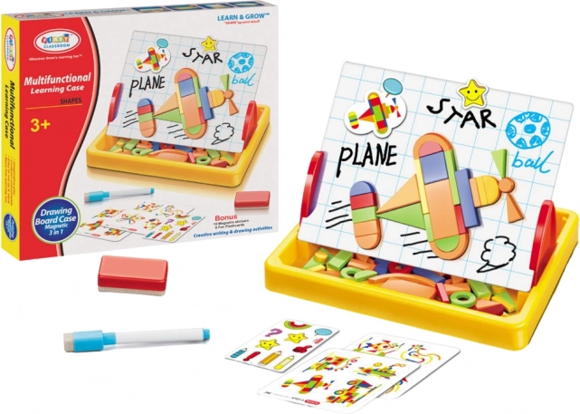 Magnetisk tegnetavle med geometriske former og magneter