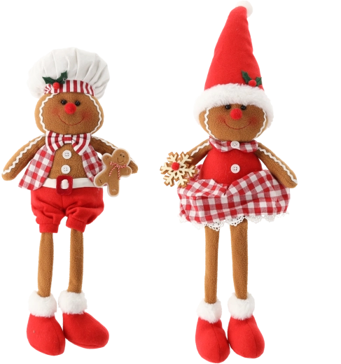 Plysset juledekoration – honningkagefigur 67 cm