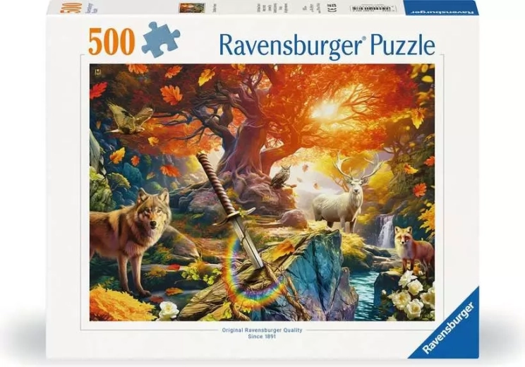 Ravensburger puslespil Sværdet Excalibur i skoven 500 brikker