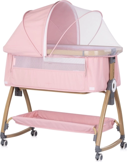 Chipolino Charisma 2i1 bedside-seng pink wood