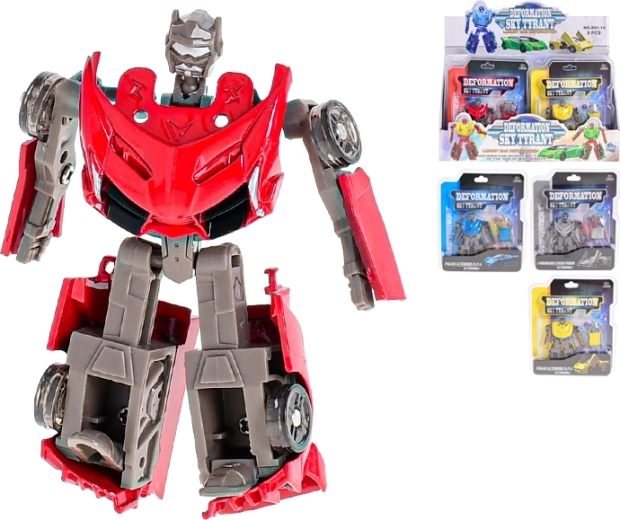Auto-robot 8,5 cm – metal transformerbar model med frit løb