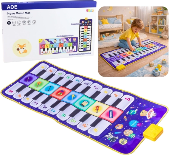 Musikalsk interaktiv dansemåtte – klaver Kosmos 120 × 48 cm