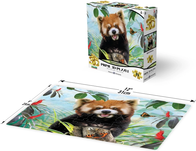 3D puslespil rød panda 48 brikker