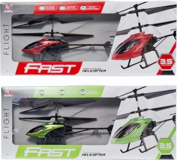 RC-helikopter med fjernbetjening og oplader