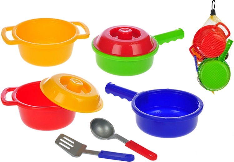 Børnesæt med køkkenudstyr, 8 dele i net