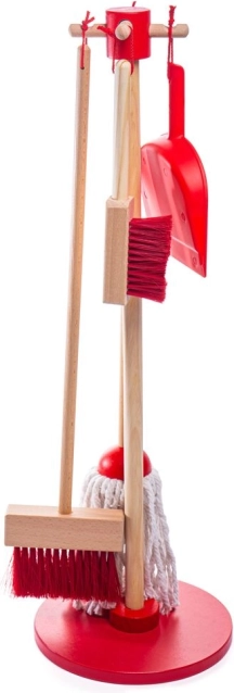 Bigjigs Toys børne-rengøringssæt – rød