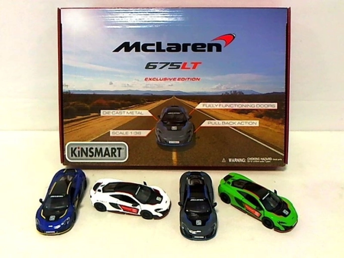 Metalbil McLaren 675LT 1:36 med pull-back-træk - 1 stk.