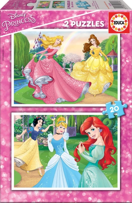 Puslespil DISNEY prinsesser 2×20 brikker