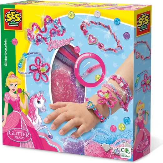 Sæt til at lave glitrende armbånd til prinsesser