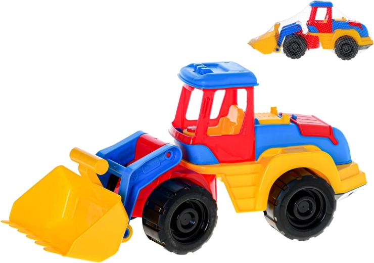 Plasttraktor med frontlæsser 45 cm til sandkassen og haven