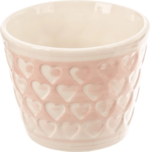 Keramisk blomsterpotte hjerte rosa-hvid 10 × 10 × 8 cm