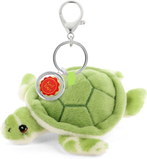 Plysbjørn vedhæng til taske skildpadde 12 cm