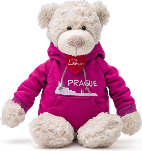 Bamse Spencer i lyserød hættetrøje Praha 35 cm