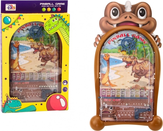 Pinballspil med dinosaurusmotiv, brun stander