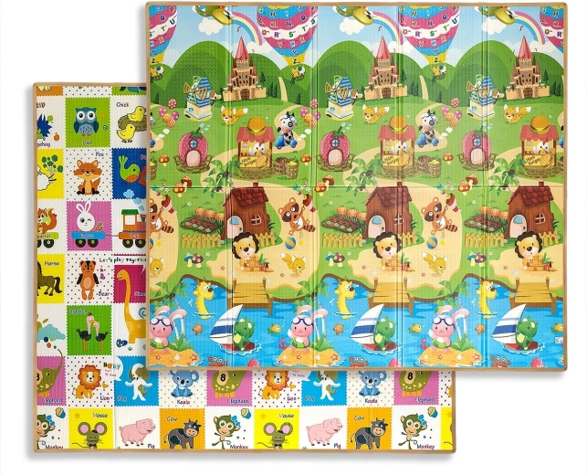 Milly Mally sammenfoldelig skumlegemåtte Play colourful animals t1