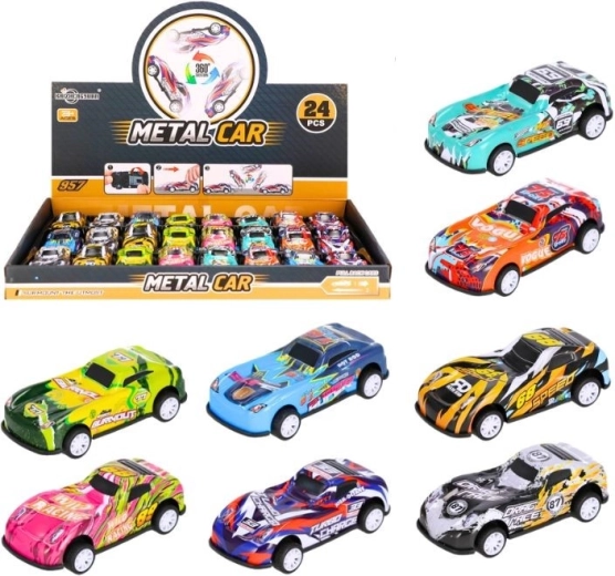 Racerbil i metal med roterende effekt – 8 farver