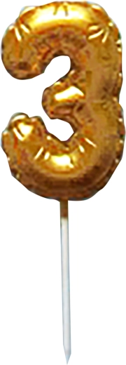 Kagelys tal 3 guld 6 cm