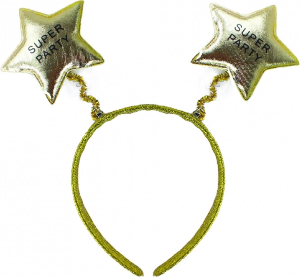 Karnevals-hårbøjle Super Party i gylden farve