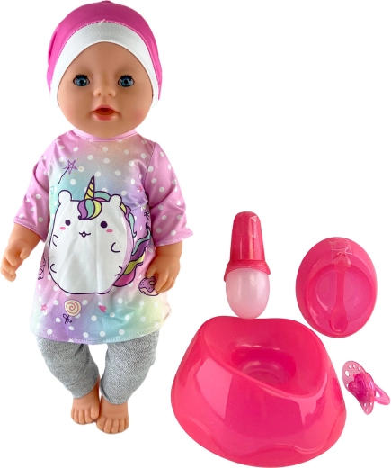 Tissende baby med tilbehør 45 cm