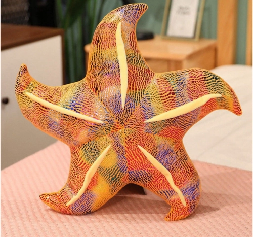 Plys stjerne gul pude 20 cm