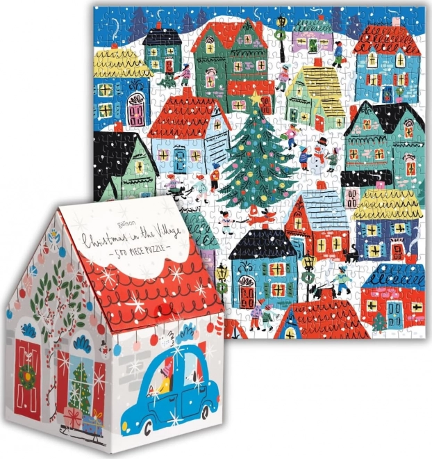 Kvadratisk puslespil Jul i landsbyen 500 brikker