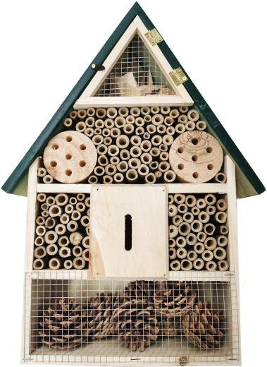 Insekthotel i træ 39,5 × 28 × 8 cm