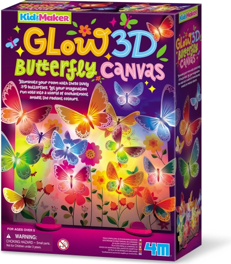 KidzMaker lysende 3D sommerfuglelærred
