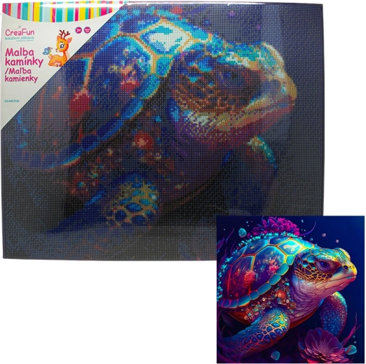 Diamantmaling – natskildpadde 40 × 50 cm