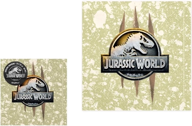 Papirservietter Jurassic World 33 × 33 cm, 20 stk.