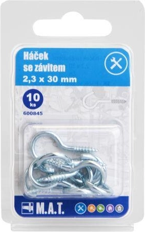 Krog med gevind 30 × 2,3 mm, galvaniseret (10 stk)