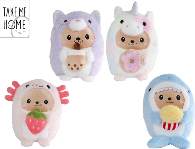 Plys-kawaii-dyr med madmotiv 23 cm Take Me Home