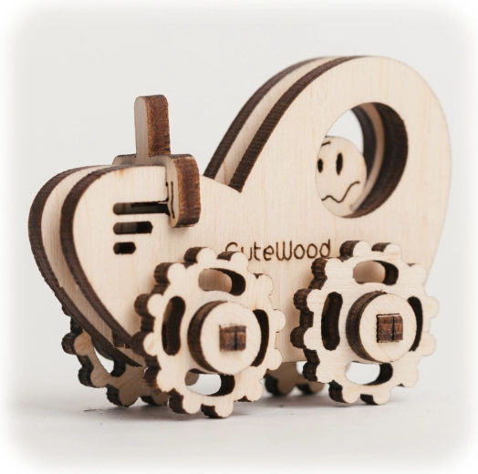 CuteWood træ 3D-puslespil traktor