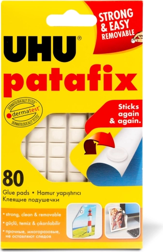 Patafix hvid klæbegummi, 80 stk.