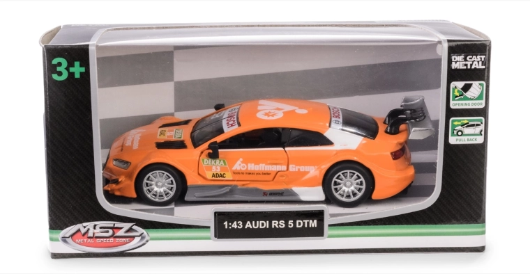 Metalmodel af bil Audi RS 5 DTM 1:43 med åbningsbare døre