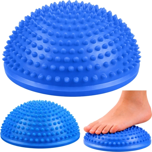 Sensorisk balanc halvkugle til fodmassage, blå 16 cm