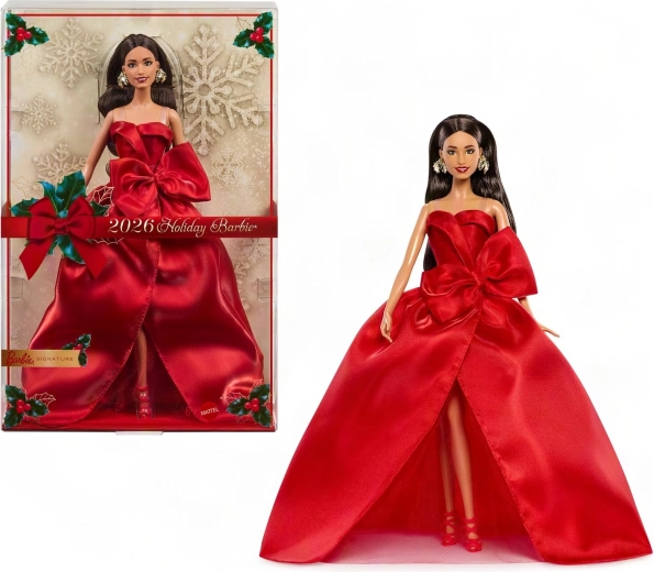 Mattel Barbie Signature jule-samlerdukke 2026 i rød kjole - 1 stk.