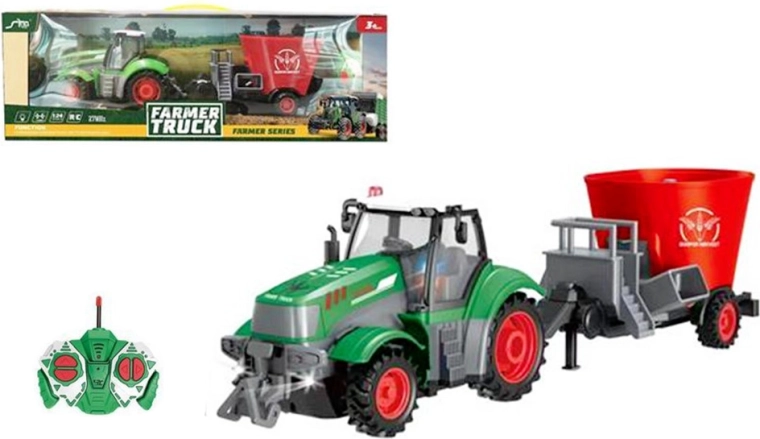 Fjernstyret traktor med lys og oplader