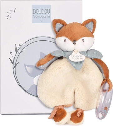 Doudou gavesæt – plysbamse ræv Timo med rangle 18 cm