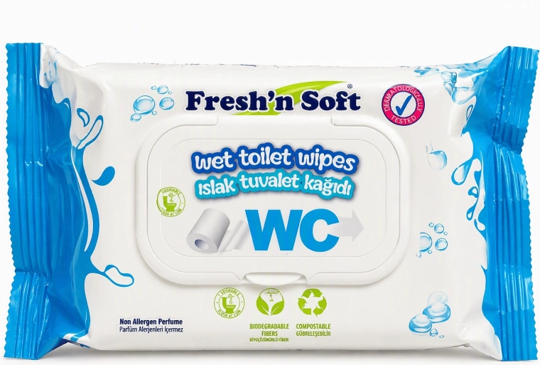 Fresh 'n soft fugtet toiletpapir vegan 60 stk.