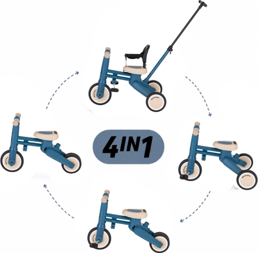 Petite&Mars multifunktionel trehjulet cykel 4-i-1 Drift ocean blue