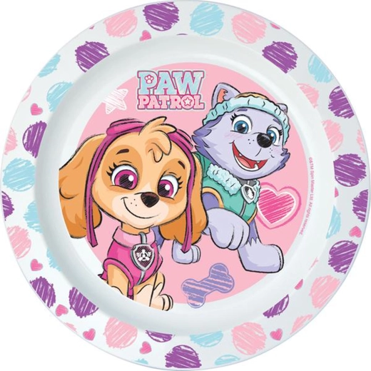 Plasttallerken Paw Patrol 22 cm lyserød