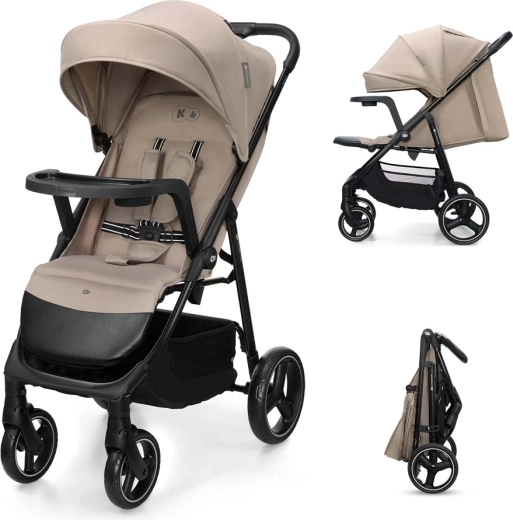 Kinderkraft sportsklapvogn Trig 3 med bakke stone beige