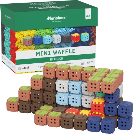 Byggesæt Mini Waffle Blocks 406 dele Marioinex