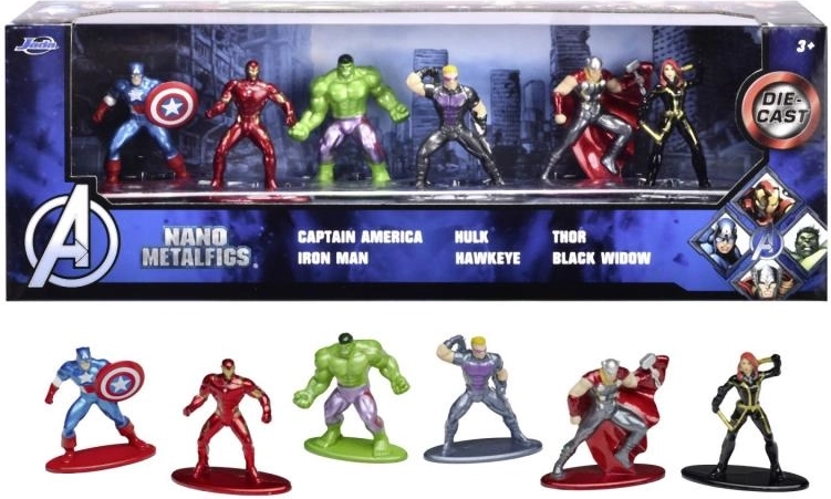 metal samler nanofigurer MARVEL AVENGERS, sæt 6 stk (4 cm)